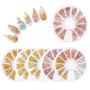 Metal Nail Art Studs Rivet Nail Alloy Charms Decoration With Wheel