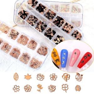 Mixed Designers Super Thin Metallic Nail Charms Accessories For Nail Art Decoration SP127(01-25)