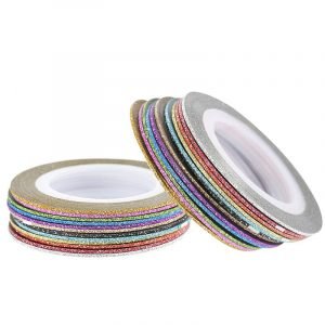 1mm Nail Art Glitter Color Striping Tape Decoration Sticker Rolls