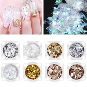 6Pcs/Set Holographics Irregular Candy Glass Paper Flakes Sequins