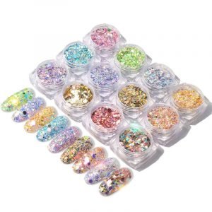 Mixed Shapes And Colors Of Nail Art 3D Glitter Sequins Decorations