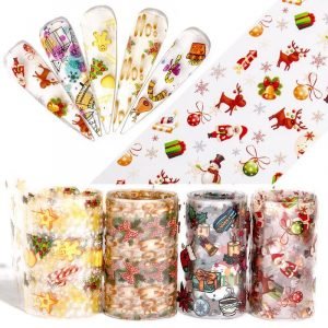 10 Rolls 4x100cm Christmas Halloween Design Nail Transfer Foil Paper XYZ-12