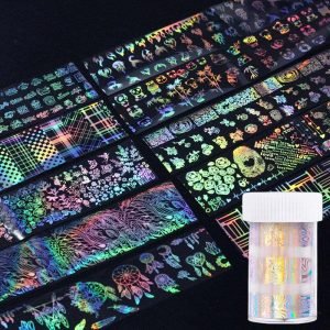 Holographic Laser Style 4x100cm Nail Art Transfer Foil Roll WY75-WY102