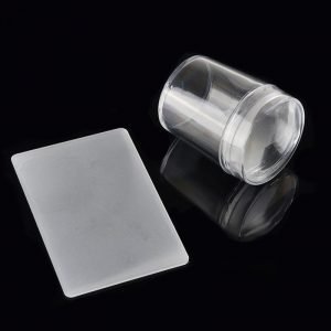Dia 3.8cm Clear Jelly Silicone Nail Art Stamper With Cap And Matte Big Scraper