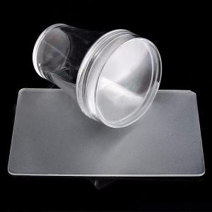 Dia 4cm Clear Matte Jelly Silicone Nail Art Stamper Scraper with Cap Stamping Tools