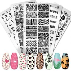 12 Lovely Design 6x12cm Nail Stamping Plates Stainless Steel Nail Stencils Image Plate OM-H Series
