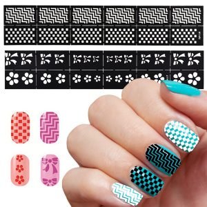 40 Designs Nail Vinyls Stencil Hollow 3D Stickers NK Series