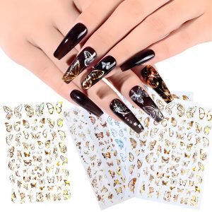 Holographic 3D Butterfly Nail Art Stickers Adhesive Nail Decals ZY Series