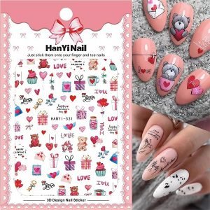 Super Thin Lifelike Self-adhesive 3D Nail Sticker Decal HANYI Series