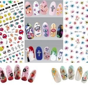 Various Styles of Water Transfer Nail Decals DS Series