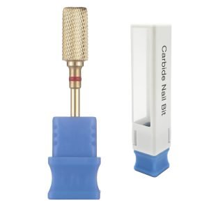 3/32″ Long Shank Round Cut Top Large Barrel Gold Coating Tungsten Carbide Nail Drill Bits – Model H1