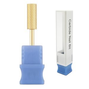 3/32″ Small Barrel Cylinder Shape Gold Coating Tungsten Carbide Nail Drill Bits - Model T4