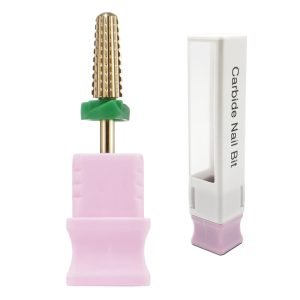 3/32” Small Volcano Shape Straight Cut Gold Coating Tungsten Carbide Nail Drill Bits - Model T3W Plus