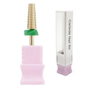 3/32” Tapered Barrel Straight Cut Gold Coating Tungsten Carbide Nail Drill Bits - Model T3 Plus