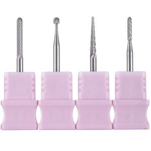4 Shapes Manicure Preparation Tungsten Carbide Nail Drill Bits Model T071-T101