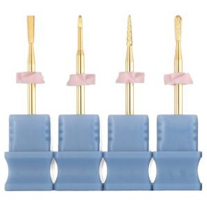 4 Shapes Coated Manicure Preparation Tungsten Carbide Nail Drill Bits Model T20-T25
