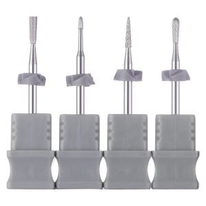 4 Shapes Manicure Preparation Tungsten Carbide Nail Drill Bits Model T20-T25