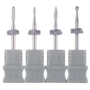 4 Shapes None Coating Manicure Preparation Tungsten Carbide Nail Drill Bits Model T26-T30