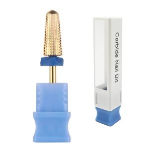 3/32” Volcano Straight Cut Gold Coating Tungsten Carbide Nail Drill Bits - Model T-L0715W