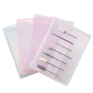 Professional 14-Hole Nail Drill Bit Holder Organizer